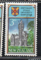 NEW ZEALAND NUOVA ZELANDA 1969 CENTENARY OF THE UNIVERSITY OF OTAGO 3c USED USATO OBLITERE' - Oblitérés