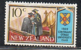 NEW ZEALAND NUOVA ZELANDA 1969 CENTENARY OF THE UNIVERSITY OF OTAGO 10c USED USATO OBLITERE' - Gebraucht