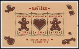 Denmark Danemark Danmark 2015 Christmas Cookies Set Of 3 Stamps In Block Mint - Alimentation