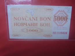 BOSNIE-HERZEGOVINE 5000 Dinara 1992 "VISOKO" COTES:30-90$ Circuler (B.30) - Bosnie-Herzegovine