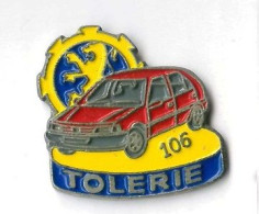 Pin's Voiture Automobile Peugeot 106 Tolerie - Peugeot