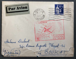 France, Divers Sur Enveloppe, 1er Liaison Aérienne De Nuit 10.5.1939 - (B2472) - 1921-1960: Modern Period