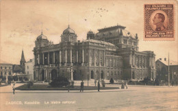 Croatie - Zagreb - Le Téatre National - Faute D'orthographe - Animé - Markovic - Carte Postale Ancienne - Croazia