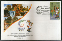 India 2010 Commonwealth Games Queen's Baton Relay Sport Bangalore Special Cover # 9224 - Unclassified