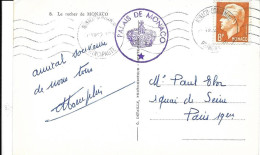 MONACO  -  TIMBRE  N° 422 -   PRINCE RAINIER III    -  1952 - Marcophilie