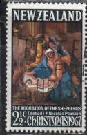 NEW ZEALAND NUOVA ZELANDA1967THE ADORATION OF SHEPHERDS BY POUSSIN CHRISTMAS NATALE NOEL WEIHNACHTEN NAVIDAD 2 1/2p USED - Used Stamps