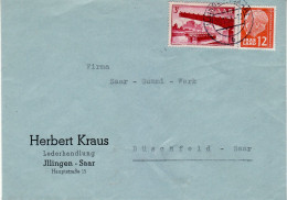 SAAR 1957  LETTER SENT FROM ILLINGEN TO BUESCHFELD - Brieven En Documenten