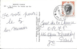 MONACO  -  TIMBRE  N° 544 -   PRINCE RAINIER III   -  CACHET MANUEL MONTE CARLO  - 1962 - Marcophilie