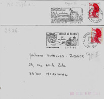 Variété Sur Lettre N° Yvert 2376 Les Deux Type Du 2,20 Liberté Rouge, Oblitération Flammes Illustrées Secap =o - Storia Postale