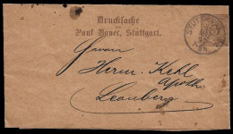1897 WÜRTTEMBERG PRIVATDRUCK STREIFBAND  3Pfg Mi.-Nr. S 7 DRUCKSACHE VON PETER BAUER, STUTTGART - SELTEN - Entiers Postaux