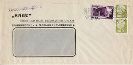 SAAR 1957  LETTER SENT FROM SAARBRUECKEN - Storia Postale