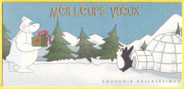 Souvenir Philatélique Neuf** N° 5 (Yvert) - Encart Officiel + Bloc - Meilleurs Voeux Manchots Renne Et Ours - 2005 - Blocs Souvenir