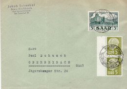 SAAR 1957  LETTER SENT FROM KLARENTHAL TO OBERBEXBACH - Lettres & Documents