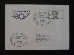 FDC Albert Schweitzer Prix Nobel Allemagne Germany 1975 - Albert Schweitzer