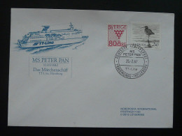 Lettre Cover Deutsche Schiffspost Bateau Ship MS Peter Pan Suede Sweden 1987 - Cartas & Documentos