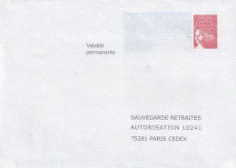 ENVELOPPE. PAP NEUF. MARIANNE DE LUQUET. SAUVEGARDES RETRAITES - PAP : Antwoord /Luquet