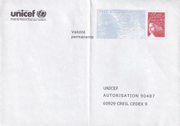 ENVELOPPE. PAP NEUF. REPONSE. MARIANNE DE LUQUET. UNICEF - PAP : Antwoord /Luquet