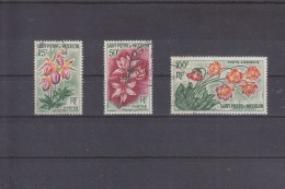 SAINT PIERRE ET MIQUELON - O/ FINE CANCELLED - 1962 - FLOWERS -  Yv. 362/3 + PA 27     Mi. 393/5 - Used Stamps