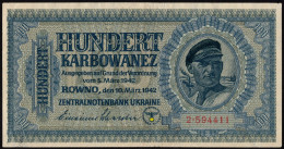 Ukraine 100 Karbowanez 1942 AXF Germany Occupation WWII Banknote - Ukraine