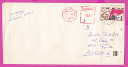 274837 / Czechoslovakia Cover Praha 1986 - 00.50 Meter Machine Stamps (ATM) 1 Kc 65 Ann Czechoslovakia Communist Party - Brieven En Documenten