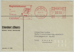 Schweiz / Helvetia 1973, Brief Freistempel / EMA / Meterstamp Hasler Bern - Aarau, Registrierkasse, Restaurant, Handel - Usines & Industries