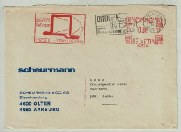 Schweiz / Helvetia 1972, Brief Freistempel / EMA / Meterstamp Scheurmann Olten - Aarau, Profil-Stahlrohre / Steel Pipes - Usines & Industries