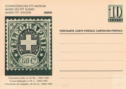 Schweiz Suisse 1950: Bild-PK POSTMUSEUM CPI MUSÉE POSTALE Zumstein-N° 183 A TELEGRAPHIE 1868 Ungelaufen / Non Circulé - Telegraph