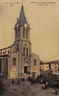 LOUDES (Haute-Loire) - La Place De L'Eglise - Sortie De La Messe - Tirage Couleurs - Voyagé 1912 (2 Scans) - Loudes