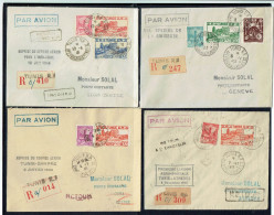 TUNISIE - Service Aérien - Indochine - Athenes - Nicosie - Genève - 1945 Et 1946. - Airmail