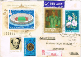 51426. Carta Certificada Aerea BUCURESTI (Rumania) 1981 To Barcelona - Brieven En Documenten