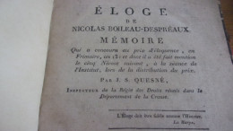 AN XIII 1805 PAR J S QUESNE ELOGE DE NICOLAS BOILEAU DESPREAUX MEMOIRE QUI A CONCOURU AU PRIX D ELOQUENCE EN FRIMAIRE AN - 1801-1900