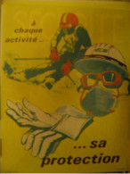 Affiche SNCF De Sécurité - 34 - à Chaque Activité... Sa Protection... Gants Lunettes - Chemin De Fer