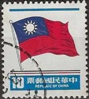 TAIWAN 1978 National Flag - $10 - Red, Blue And Lt Blue FU - Usados