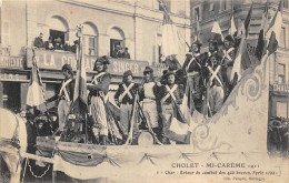 Cholet         49            Mi-Carême    1911     Char . Retour Du Combat Des 400 Braves. Syrie 1799      (Voir Scan) - Cholet