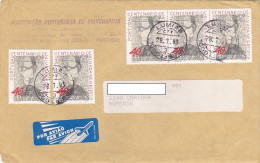 PAINTINGS, JOSE DE ALMADA NEGREIROS, STAMPS ON COVER, 1993, PORTUGAL - Lettres & Documents