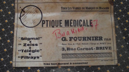 BUVARD  OPTIQUE MEDICALE, G Fournier,  BRIVE ; 3 Rue Carnot - O