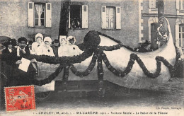 Cholet         49            Mi-Carême    1912    Voiture Fleurie. Le Sabot De La Fileuse           (Voir Scan) - Cholet