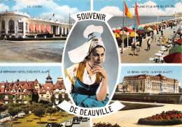 SOUVENIR DE DEAUVILLE (14) Casino, Plage Et Bar Du Soleil - Le Normandy Et Le Royal Hôtels Cpsm Dentelée GF 1966 - Deauville