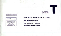 Lettre Reponse T EDF GDF Mulhouse - Cards/T Return Covers