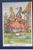 CPA Gnomes Champignon Lapin à Dépliant Complet Système écrite - Contes, Fables & Légendes