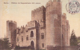 33 / BAZAS /  CHATEAU DE ROQUETAILLADE / JOLIE CARTE TISSEE COLORISEE - Bazas