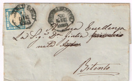 1861 PROVINCE NAPOLETANE PIEGO VIAGGIATO NAPOLI / GIOVINAZZO - Nápoles
