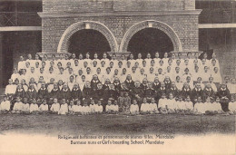 ASIE - BIRMANIE - Religieuses Birmanes Et Pensionnat De Jeunes Filles Mandalay - Carte Postale Ancienne - Myanmar (Birma)