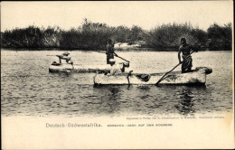 CPA Namibia Deutsch Südwest Afrika, Krokodil Jagd Auf Dem Kounene - Namibia