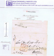 Ireland Waterford Uniform Penny Post 1840wrapper To Dublin With Distinctive Hs "1" Of Dungarvan And Boxed PAID AT/DUNGAR - Prephilately