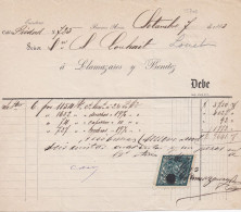 33702# ARGENTINE TIMBRE FISCAL LOSANGE ARGENTINA DOCUMENT BUENOS AIRES 1883 - Storia Postale
