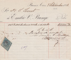 33703# ARGENTINE TIMBRE FISCAL LOSANGE ARGENTINA DOCUMENT BUENOS AIRES 1883 - Brieven En Documenten