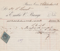 33703# ARGENTINE TIMBRE FISCAL LOSANGE ARGENTINA DOCUMENT BUENOS AIRES 1883 - Cartas & Documentos