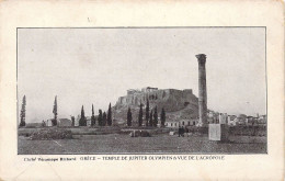 EUROPE - GRECE - Temple De Jupiter Olympien & Vue De L'Acropole - Carte Postale Ancienne - Grecia