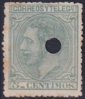 Spain 1879 Sc 243 España Ed 201T Telegraph Punch (taladrado) Cancel - Telegraph